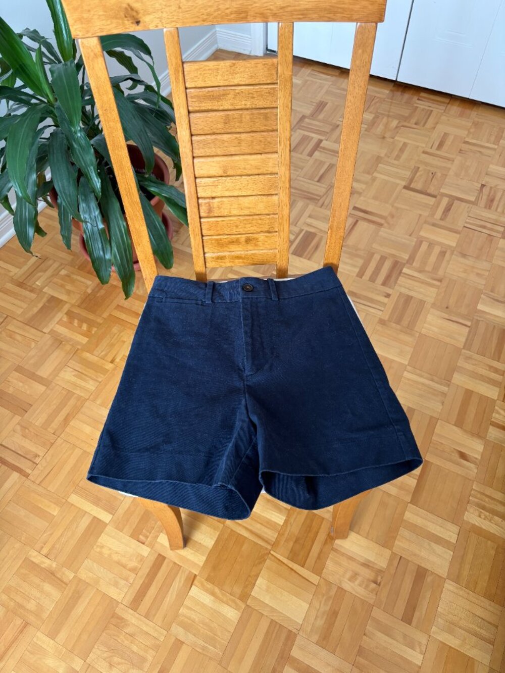 Frank & Oak High-Waisted Shorts — Navy, Size 6